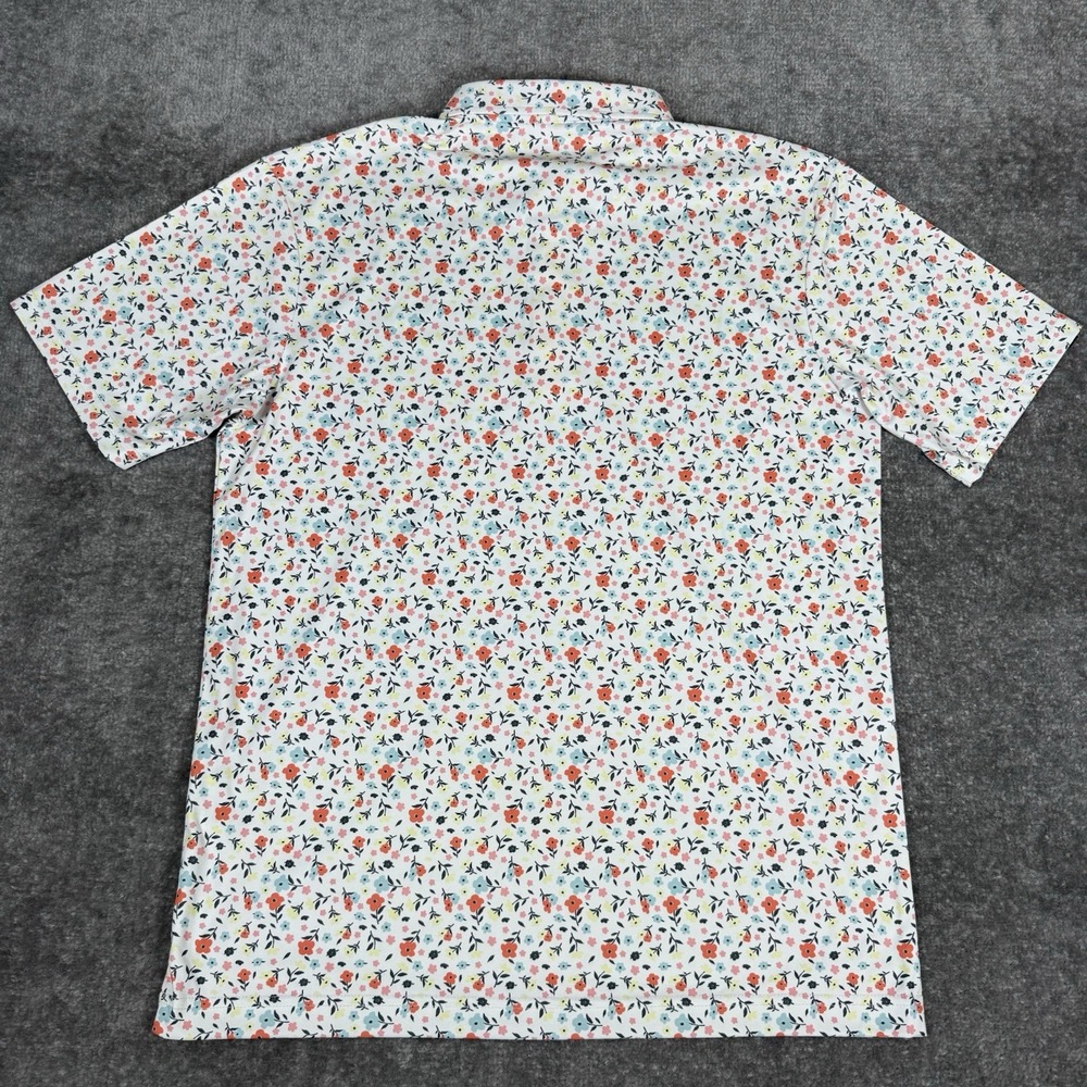 Swannies Polo Shirt Men's Medium‎ Floral Murray Short Sleeve Performance Golf - Picture 3 of 8